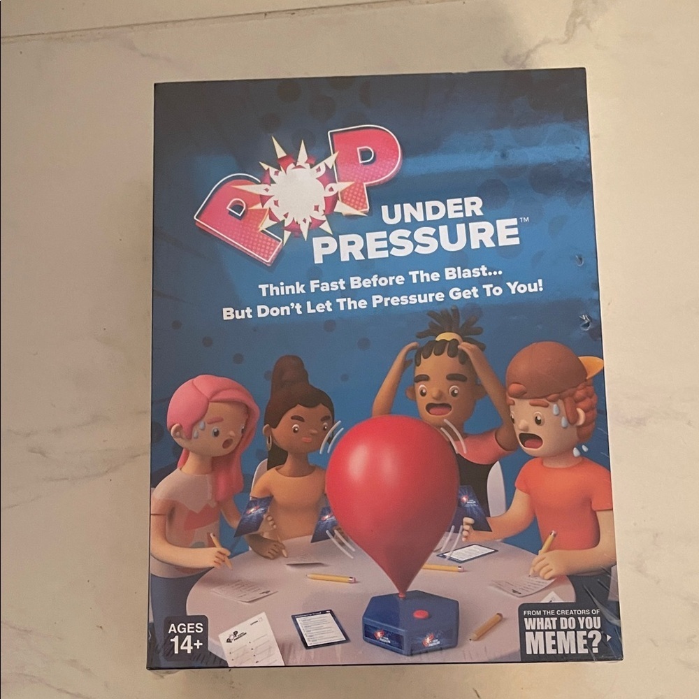 Pop Under Pressure game. From the creators of “What do you MEME?”